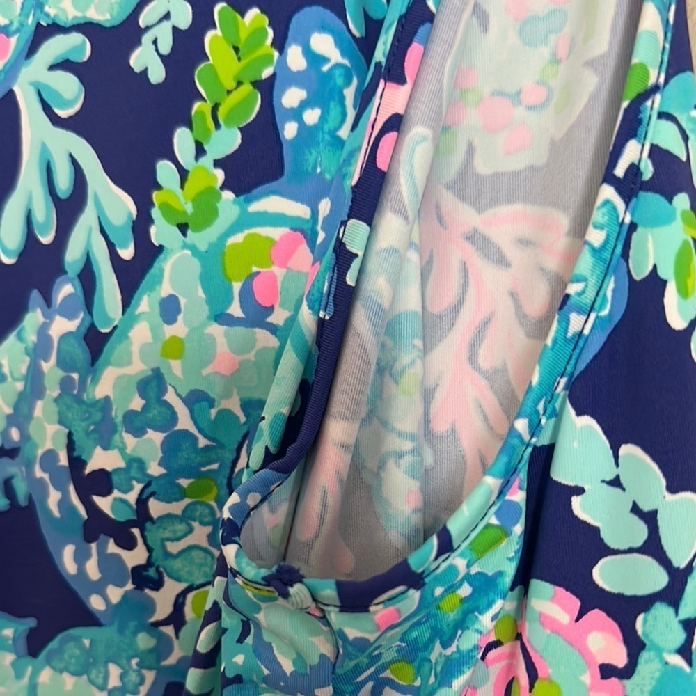 Lilly Pulitzer Blue and Pink V-Neck Swim Cover-Up - Picture 5 of 10